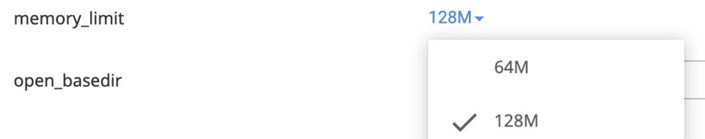 memory_limit in cPanel